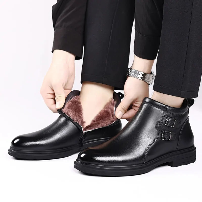 Harrington Leather Boots with Wool Lining