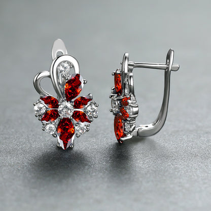 Elegant Rose Zircon Earrings