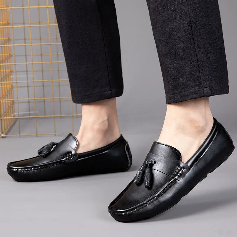 Noble Tassel Leather Loafers