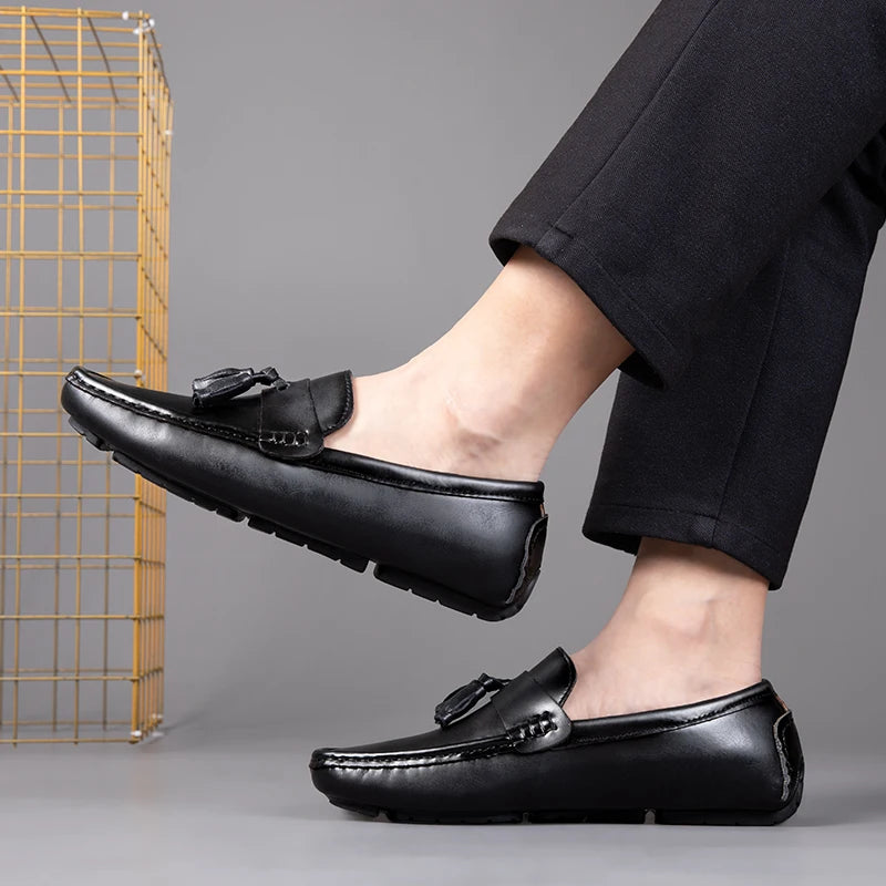 Noble Tassel Leather Loafers