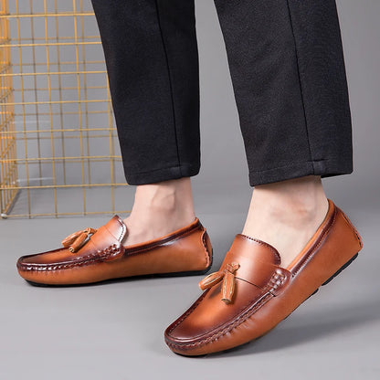 Noble Tassel Leather Loafers